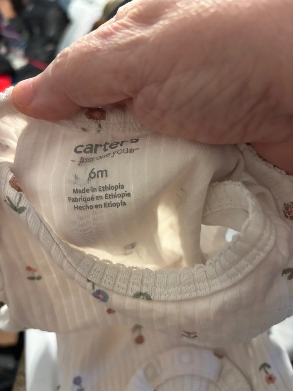 Carters Ribbed Floral Baby One Piece 6 Months